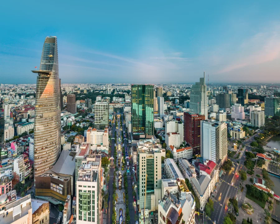 Toàn cảnh trung tâm Quận 1 TP.HCM nhìn từ trên cao