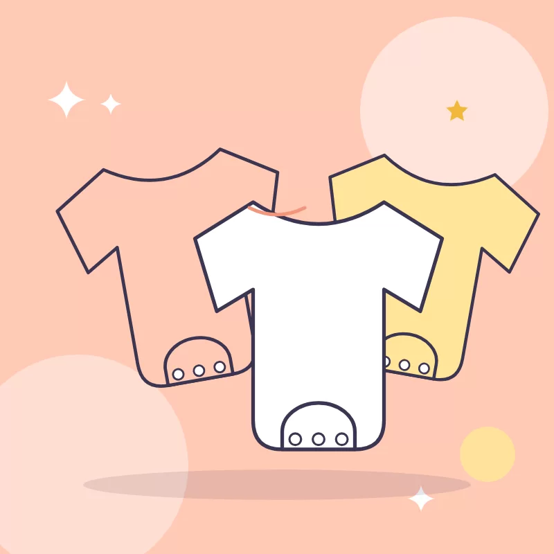 Minh hoạ sản phẩm: Bộ 3 bodysuit cotton organic GOTS cho bé sơ sinh