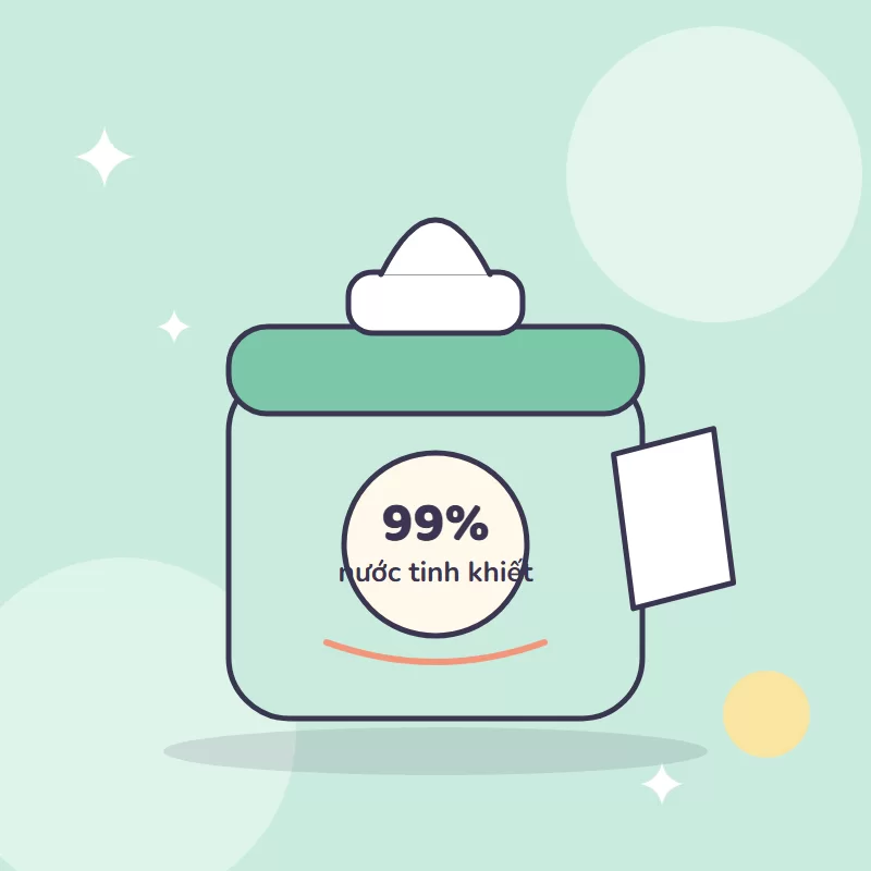 Minh hoạ sản phẩm: Khăn ướt organic 99% nước tinh khiết 80 tờ