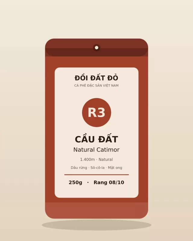 Arabica Cầu Đất Natural Catimor — túi cà phê Rang vừa 250g