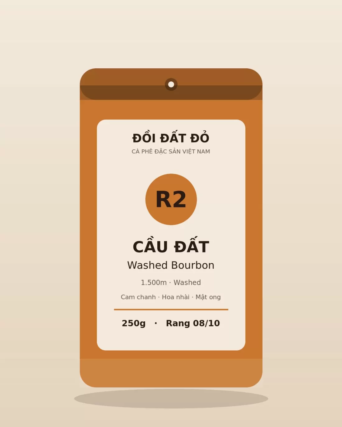 Arabica Cầu Đất Washed Bourbon — túi cà phê Sáng – vừa