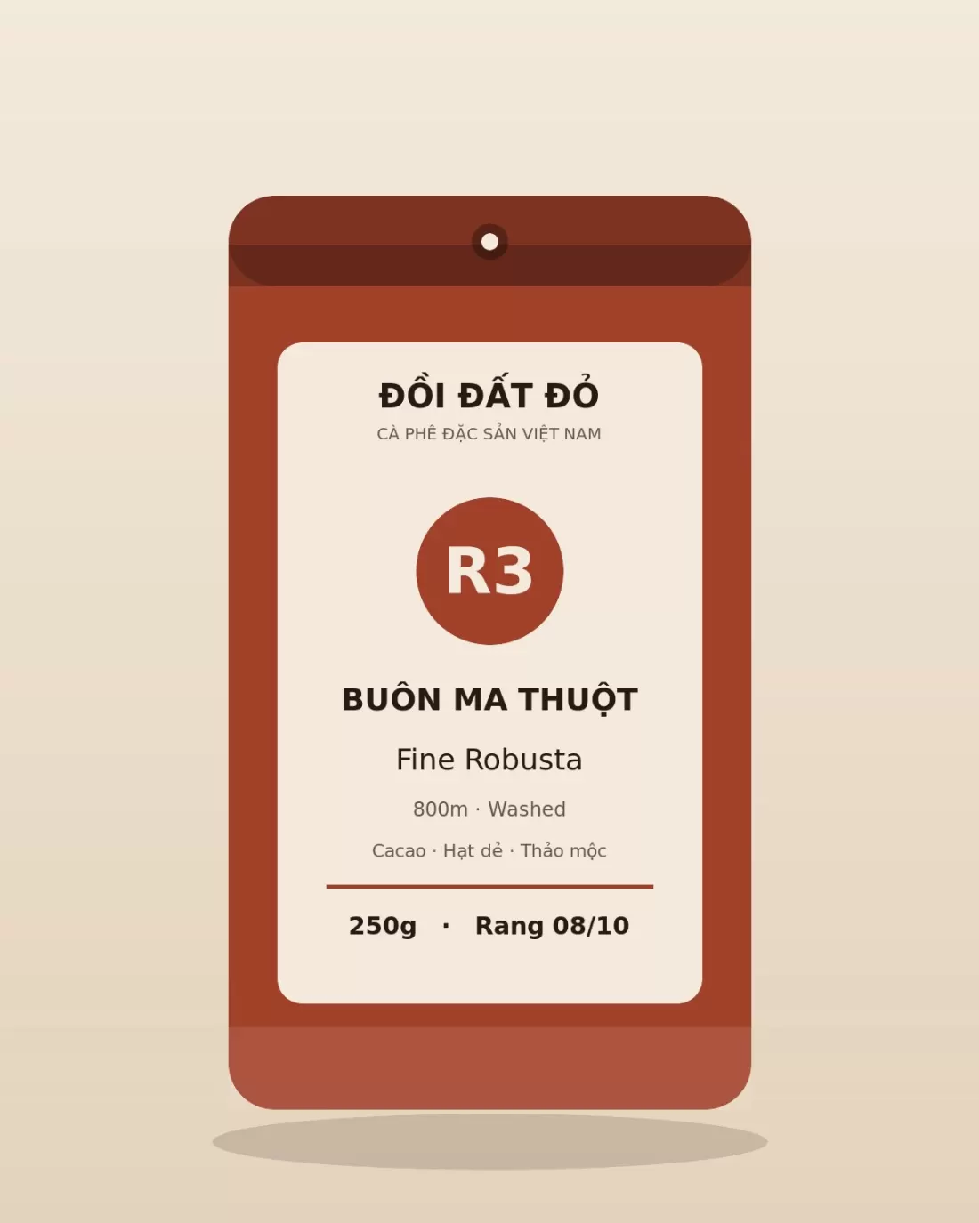 Fine Robusta Washed Buôn Ma Thuột — túi cà phê Rang vừa