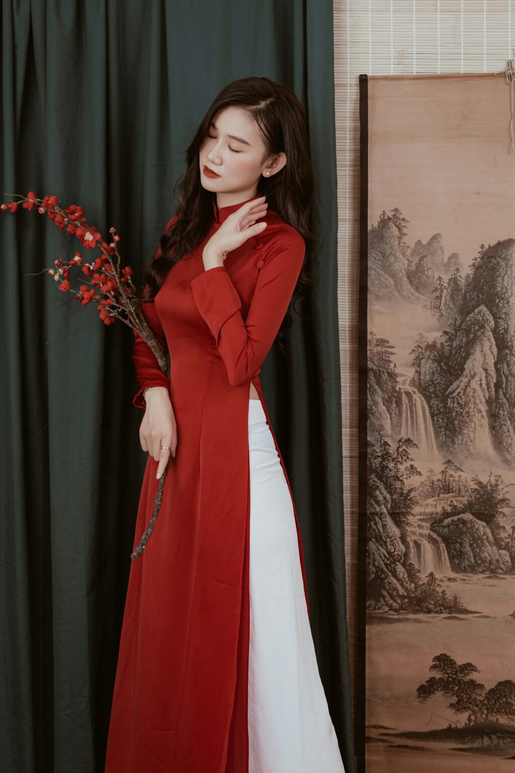 Áo dài lụa Trầm Hương