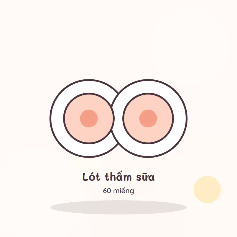 Minh hoạ sản phẩm: Miếng lót thấm sữa dùng một lần 60 miếng