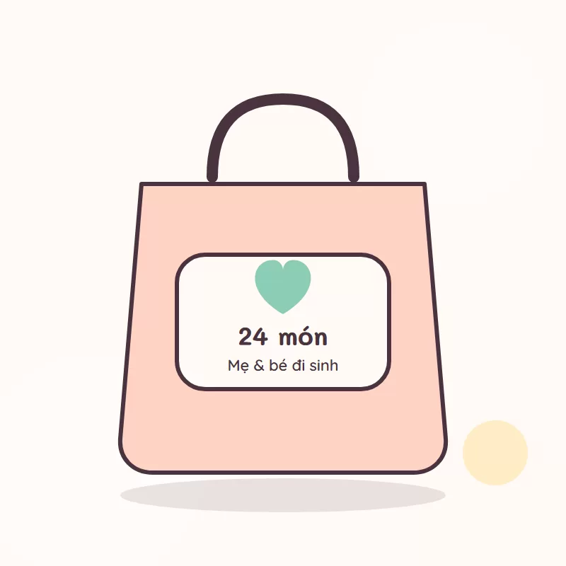 Minh hoạ sản phẩm: Set đồ đi sinh cho mẹ và bé (24 món)