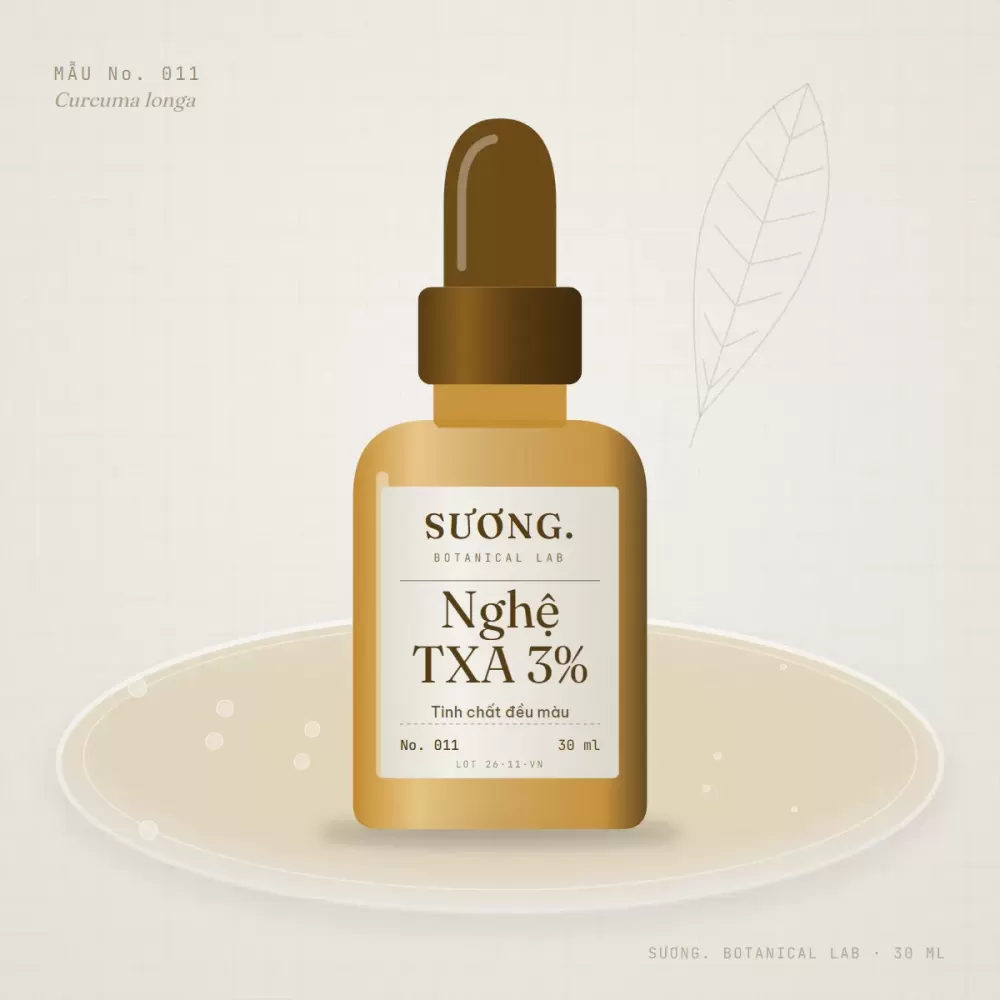 Tinh chất Nghệ + Tranexamic Acid 3% 30 ml — chai mẫu No. 011 trên đĩa thạch
