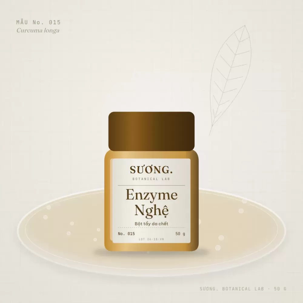 Bột tẩy da chết Enzyme Nghệ 50 g — chai mẫu No. 015 trên đĩa thạch
