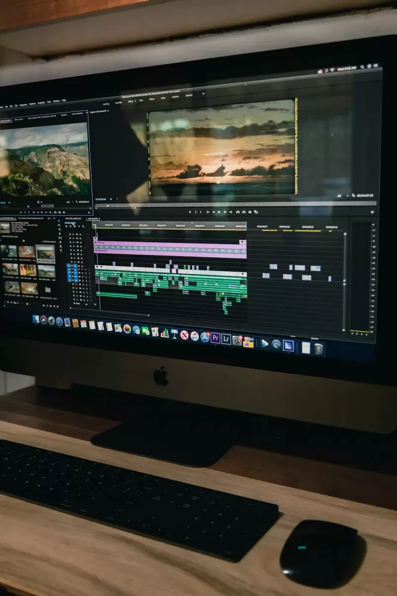 Hậu trường NHÂN DUYÊN Studio: màn hình máy tính hiển thị timeline dựng phim