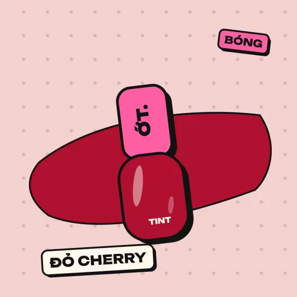 Son tint bóng Ớt Ngọt, màu Đỏ Cherry (đỏ cherry bóng, sang chảnh khi lên đèn.)