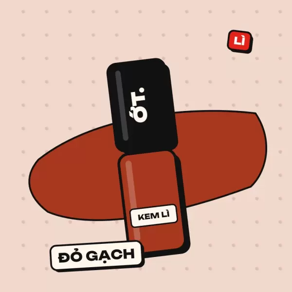 Son kem lì Ớt Cay, màu Đỏ Gạch (đỏ pha nâu đất, ấm và trầm —)