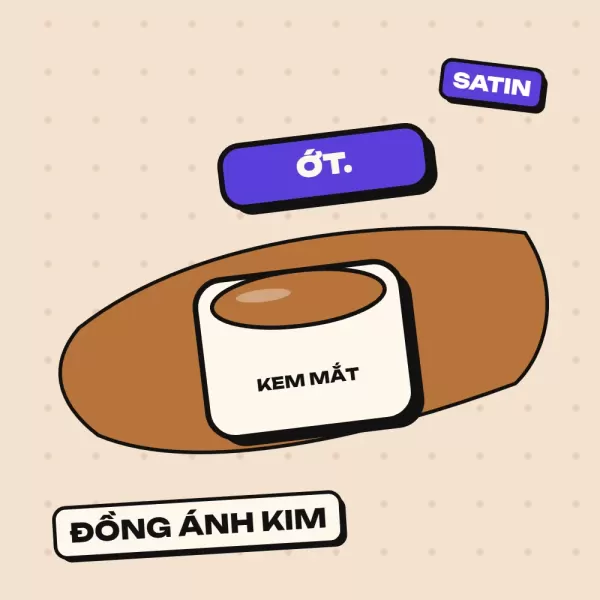 Phấn mắt kem Ớt Khói, màu Đồng Ánh Kim (đồng ánh kim lấp lánh, bắt sáng khi)
