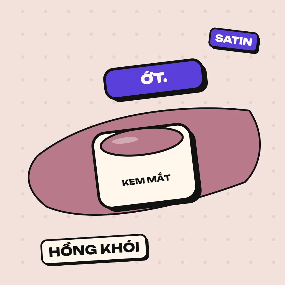 Phấn mắt kem Ớt Khói, màu Hồng Khói (hồng khói mơ màng cho đôi mắt ngọt.)