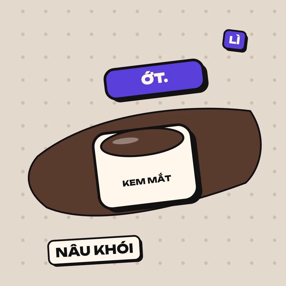 Phấn mắt kem Ớt Khói, màu Nâu Khói (nâu khói lì, tạo chiều sâu cho mắt)