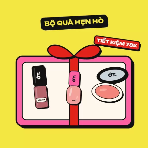 Bộ quà Hẹn Hò — hộp quà kèm son ỚT.