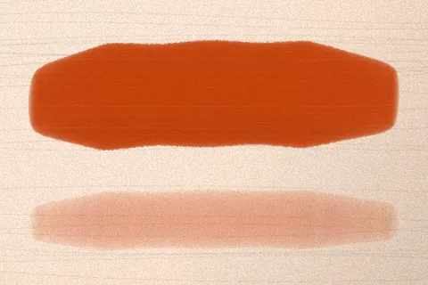 Swatch màu Cam Cháy trên da rất sáng
