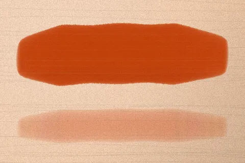Swatch màu Cam Cháy trên da sáng