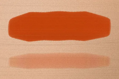 Swatch màu Cam Cháy trên da trung bình sáng