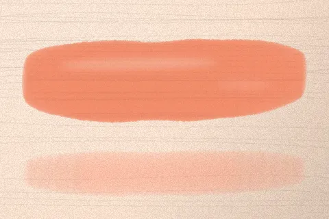 Swatch Son tint bóng Ớt Ngọt màu Cam Đào trên da rất sáng