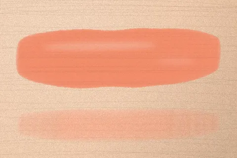 Swatch Son tint bóng Ớt Ngọt màu Cam Đào trên da sáng