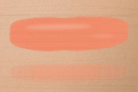 Swatch Son tint bóng Ớt Ngọt màu Cam Đào trên da trung bình sáng