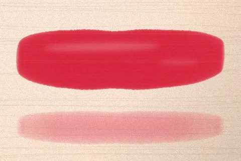 Swatch Son tint bóng Ớt Ngọt màu Đỏ Dâu trên da rất sáng