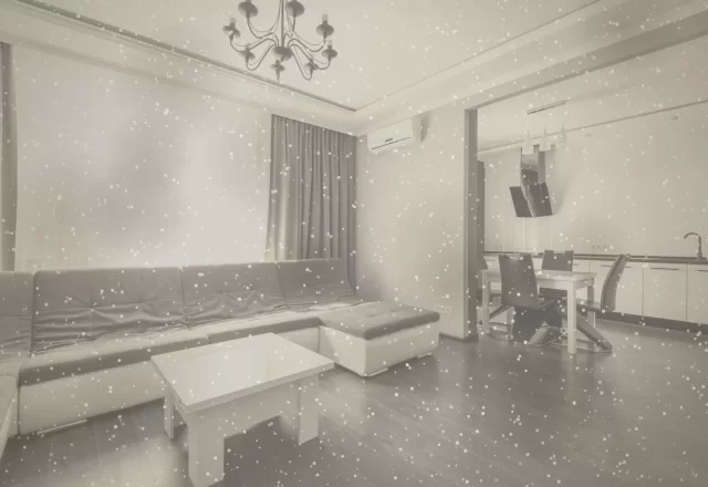Trước khi vệ sinh: Căn hộ mới bàn giao ở Thủ Đức: bụi xi măng khắp nơi