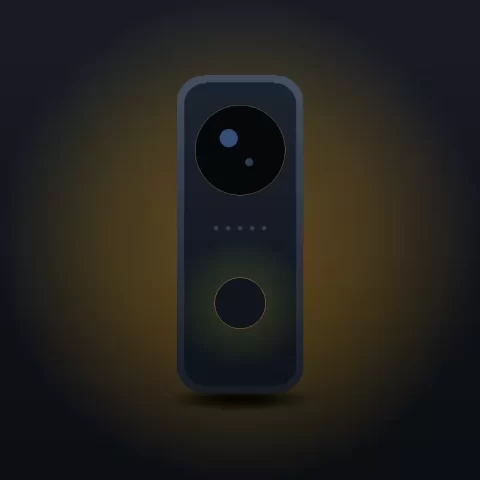 Chuông cửa video có camera tròn và nút bấm phát sáng – Chuông cửa video DOMUS D2