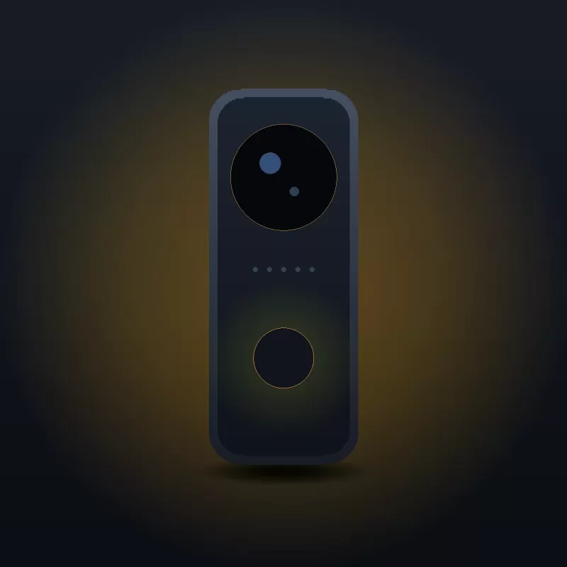 Chuông cửa video có camera tròn và nút bấm phát sáng – Chuông cửa video DOMUS D2