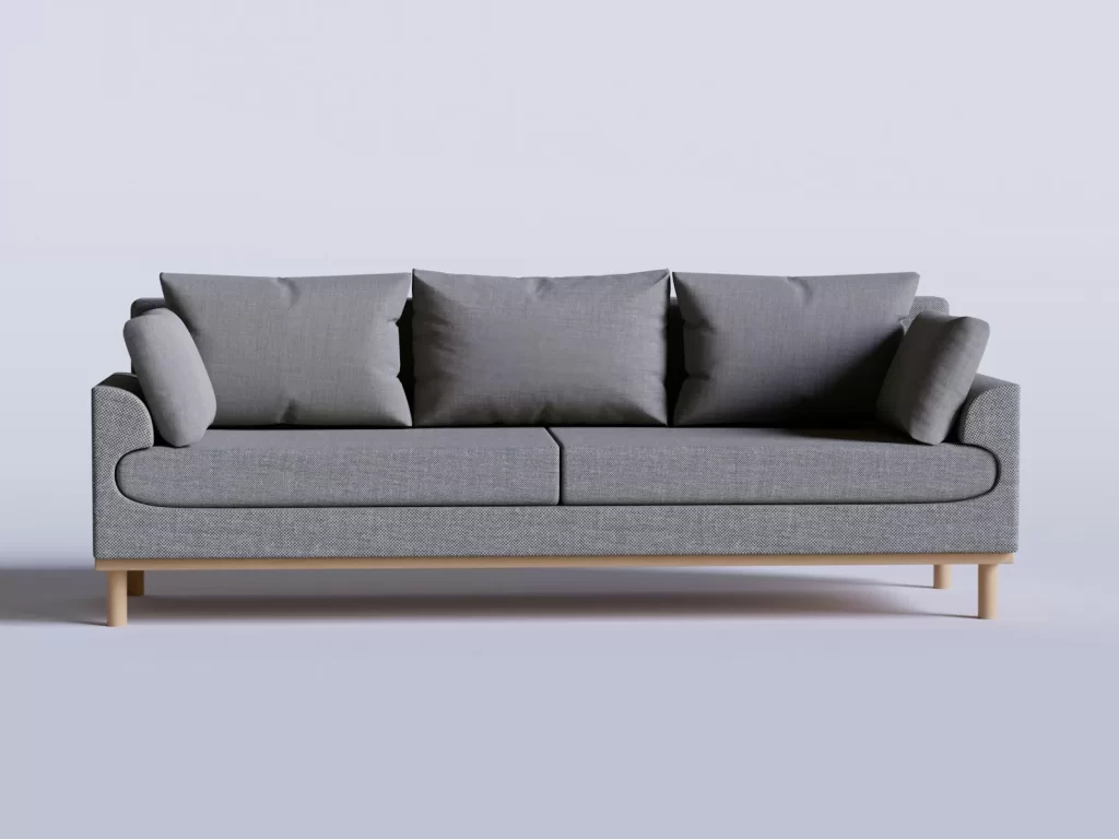 Sofa vải nỉ Nordic chân gỗ