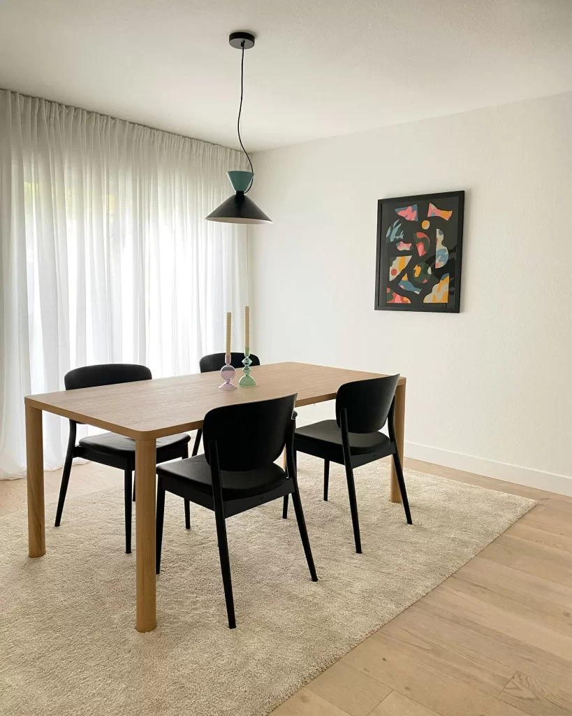 Bàn ăn gỗ sồi Nordic 6 người