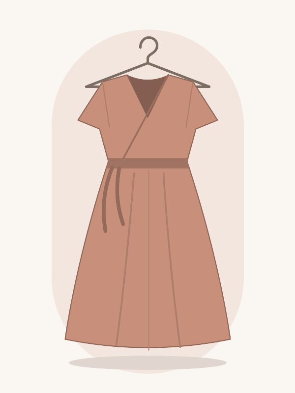 Đầm wrap midi lụa Mây