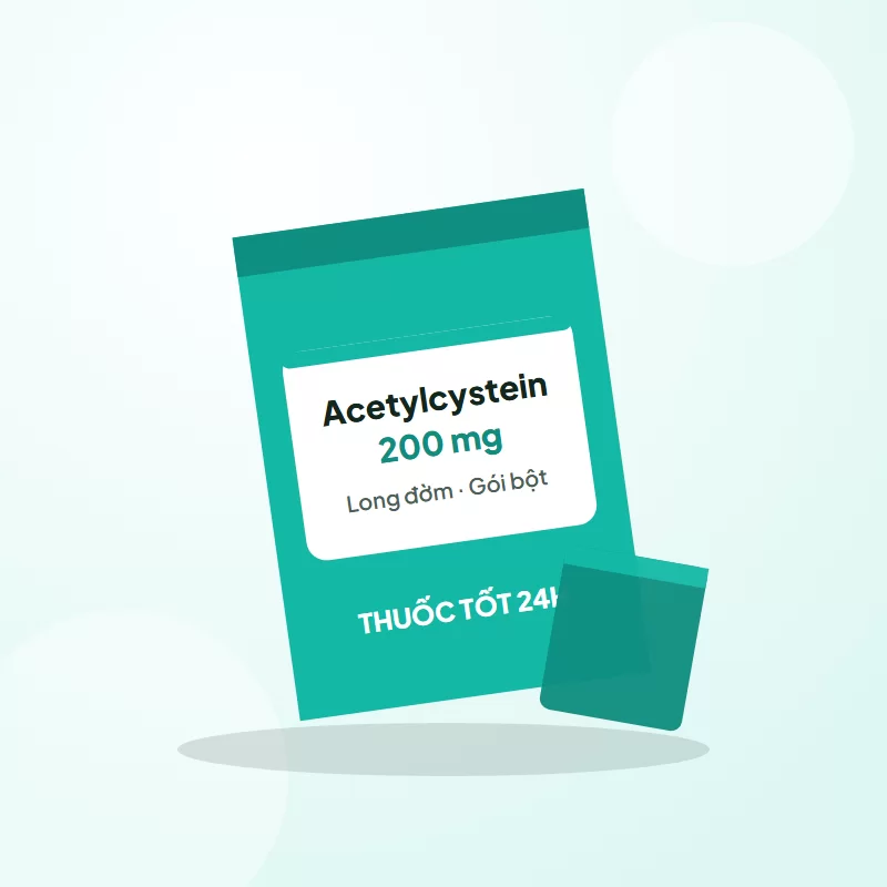 Acetylcystein 200mg gói bột (long đờm) – Hộp 20 gói tại Thuốc Tốt 24H