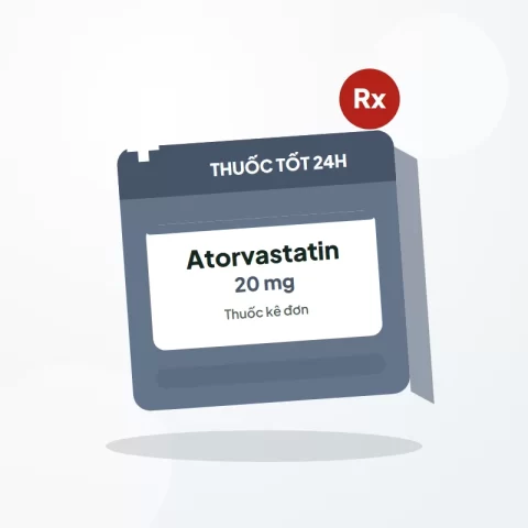 Atorvastatin 20mg (thuốc kê đơn) – Hộp 3 vỉ × 10 viên