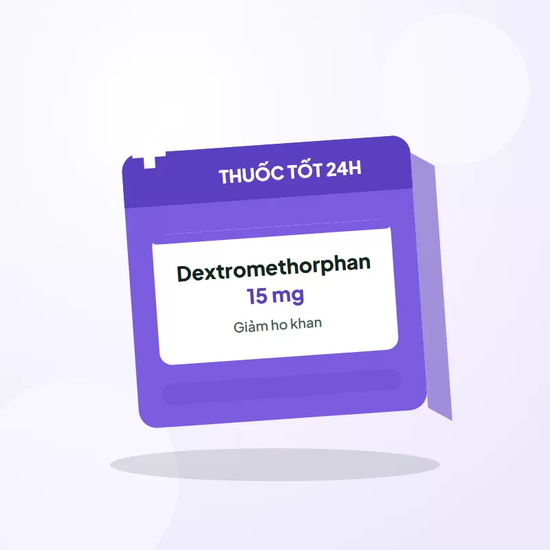 Dextromethorphan 15mg (giảm ho khan) – Hộp 5 vỉ × 10 viên tại Thuốc Tốt 24H