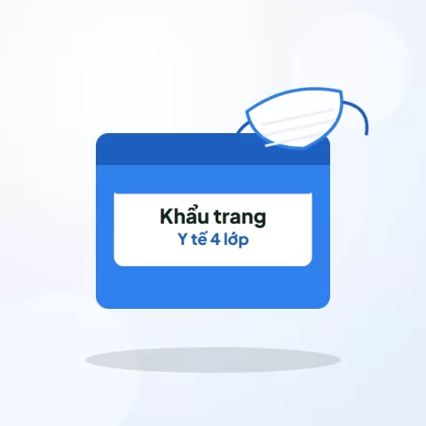 Khẩu trang y tế 4 lớp kháng khuẩn – Hộp 50 cái