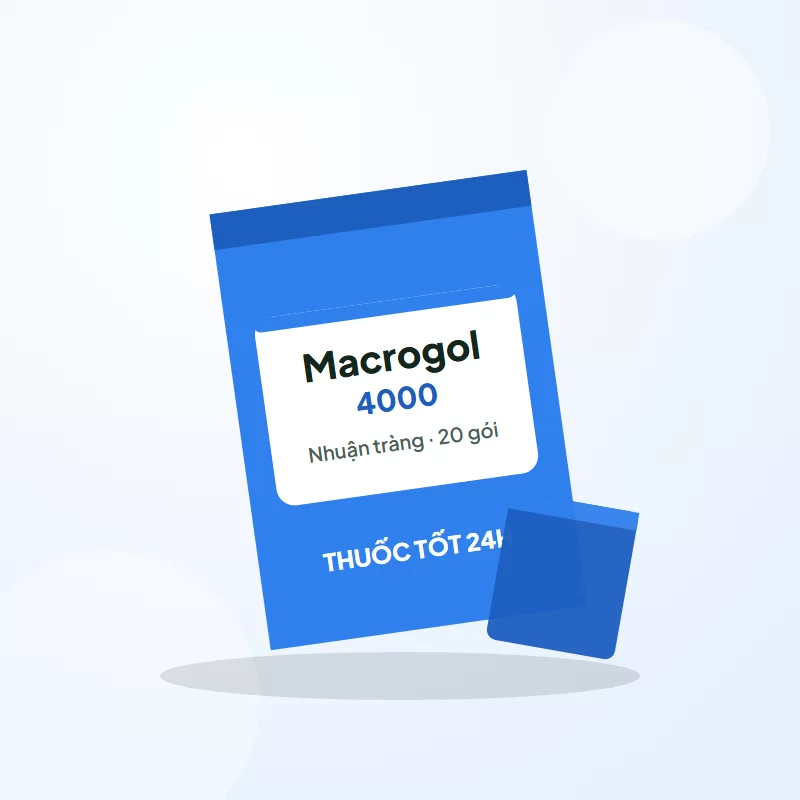Macrogol 4000 gói bột (nhuận tràng) – Hộp 20 gói × 10g tại Thuốc Tốt 24H