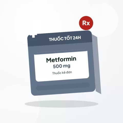 Metformin 500mg (thuốc kê đơn) – Hộp 10 vỉ × 10 viên