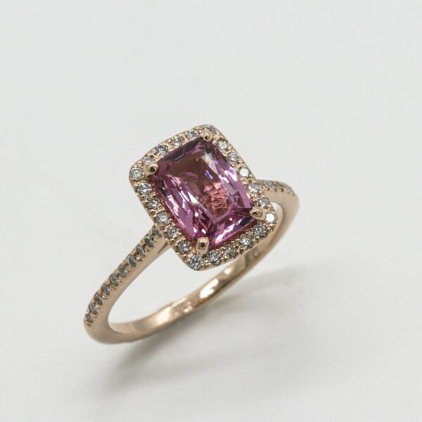 Nhẫn vàng hồng 14K Sapphire Bình Minh