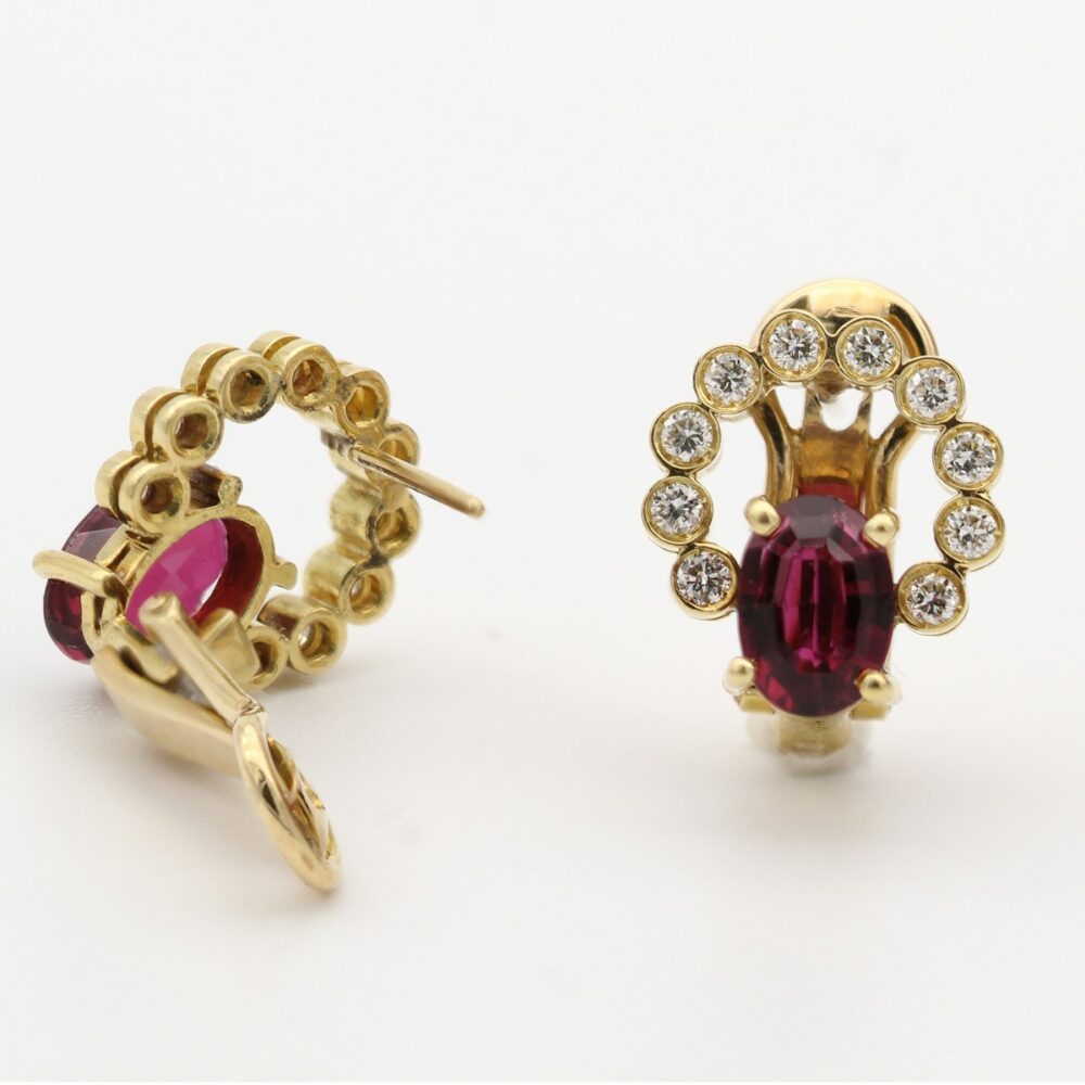 Bông tai vàng 18K Ruby Hồng Hạc – ảnh sản phẩm