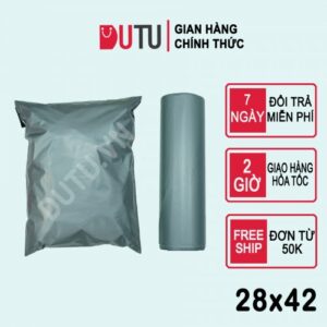 Túi Niêm Phong Dán Miệng Đóng Gói Vận Chuyển Đen Size 28x42