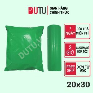 Combo 100 Túi Đóng Hàng Tự Dính Cao Cấp Xanh Lá Size 20x30