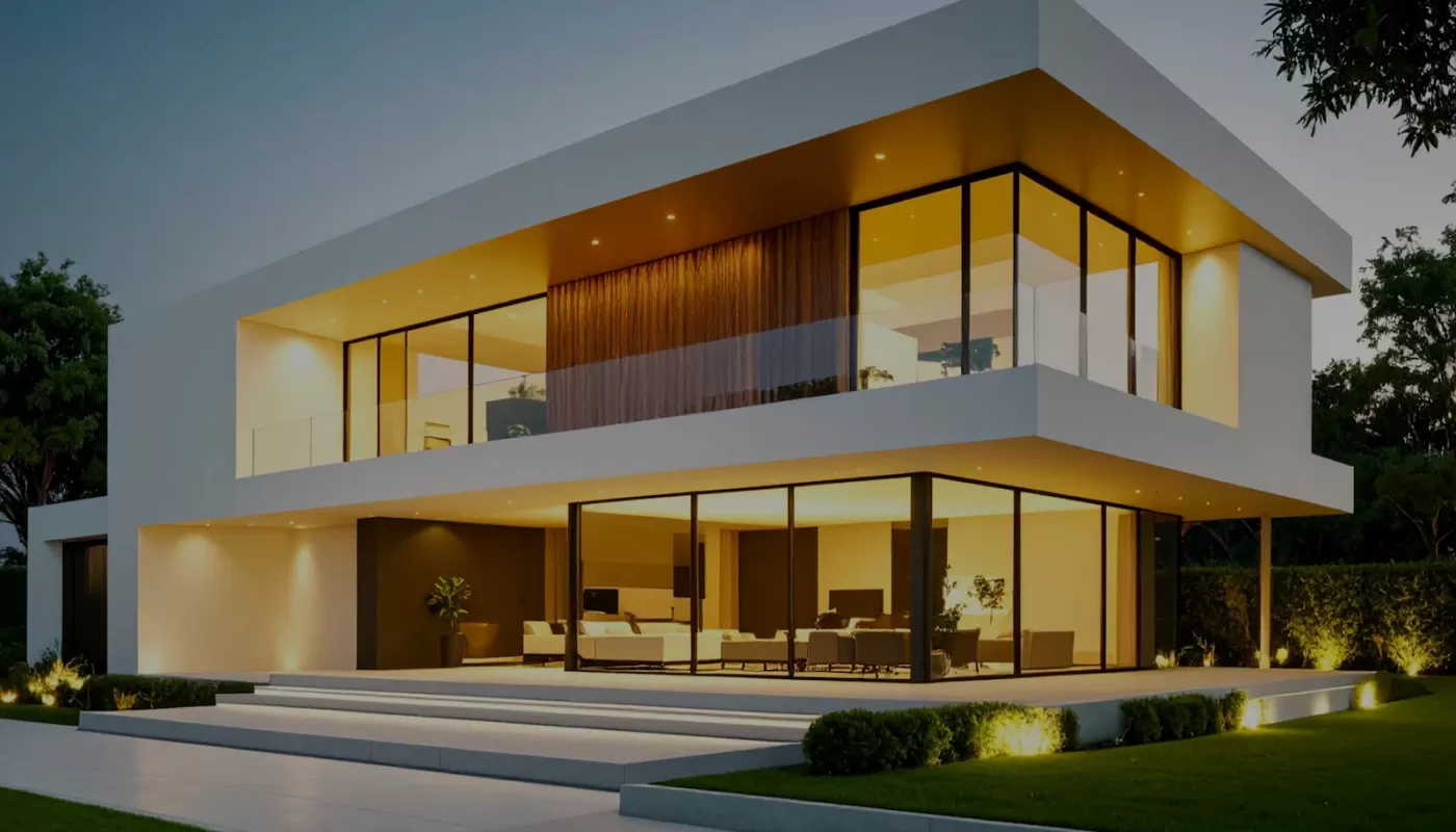 Nhà sau cải tạo mặt tiền sáng đèn buổi tối